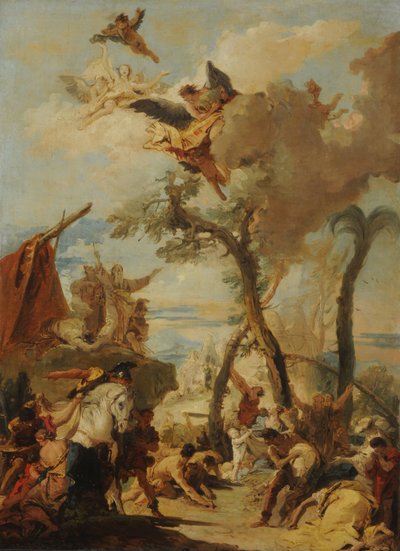 Die Hebräer sammeln Manna in der Wüste (Skizze) von Giovanni Battista Tiepolo